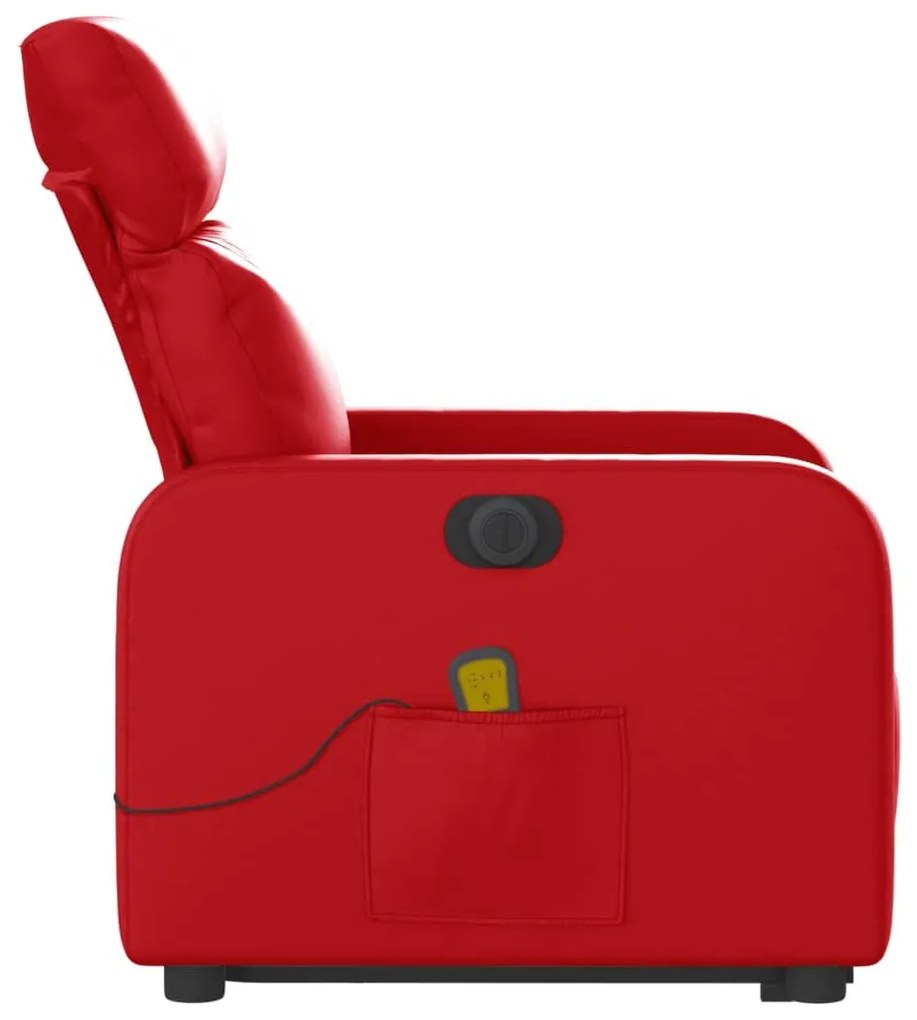 Πολυθρόνα Μασάζ Ηλεκ.Ανακλινόμενη με Ανύψωση απόΣυνθετικό Δέρμα - Κόκκινο