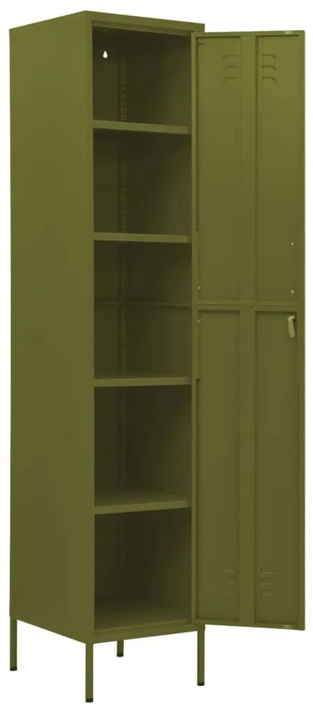 vidaXL Φοριαμός Πράσινο Λαδί 35 x 46 x 180 εκ. από Ατσάλι
