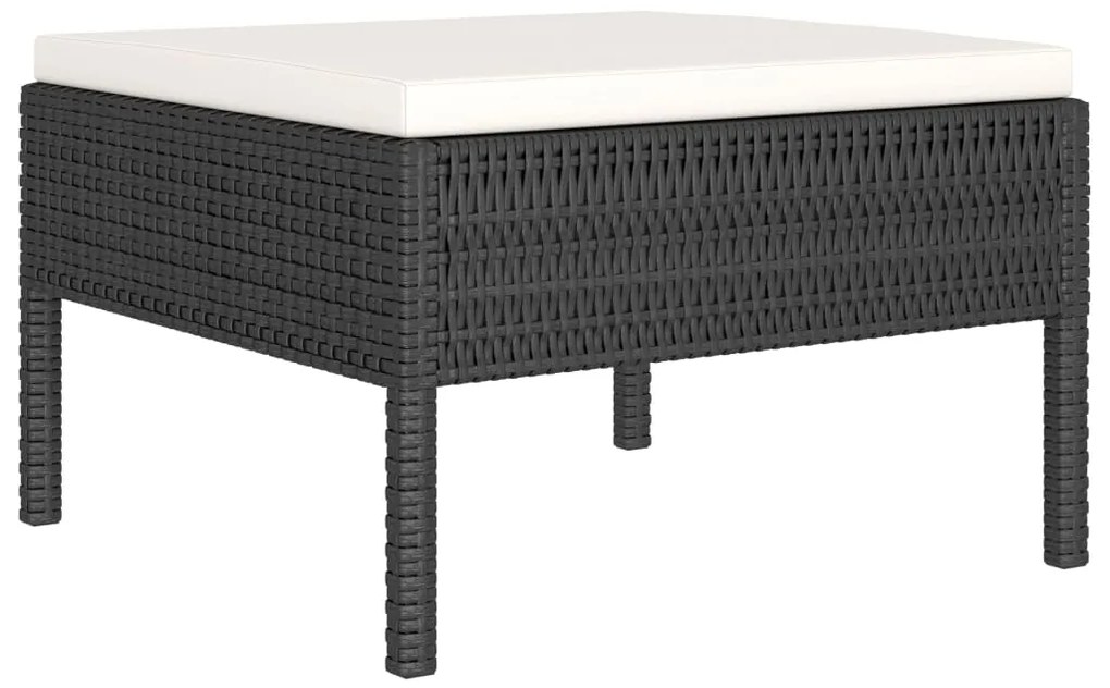 vidaXL Σαλόνι Κήπου 6 Τεμαχίων Μαύρο από Συνθετικό Ρατάν με Μαξιλάρια