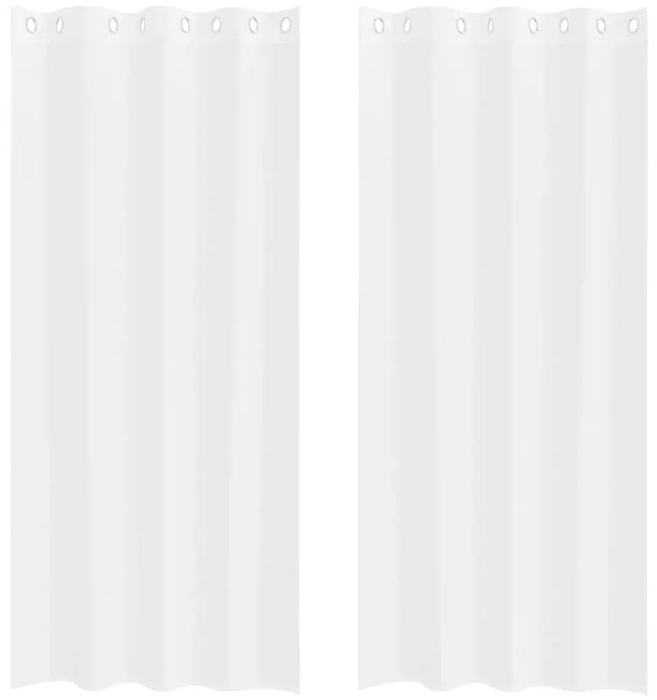 vidaXL Κουρτίνες με κουρτίνες 2 pcs Λευκό 140x175cm Πολυεστέρας