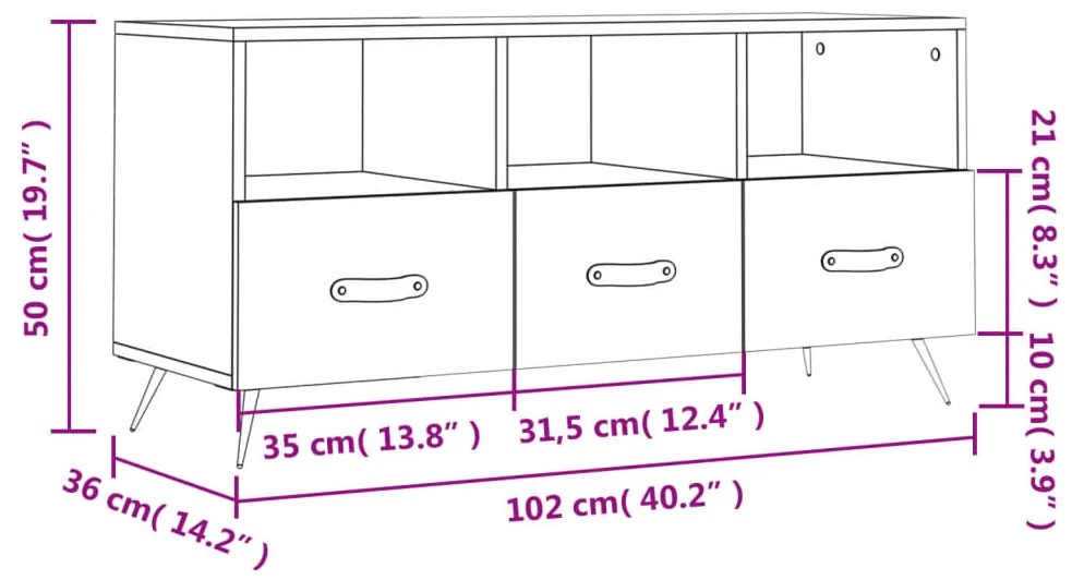 ΈΠΙΠΛΟ ΤΗΛΕΟΡΑΣΗΣ SONOMA ΔΡΥΣ 102 X 36 X 50 ΕΚ. ΕΠΕΞΕΡΓ. ΞΥΛΟ 829007