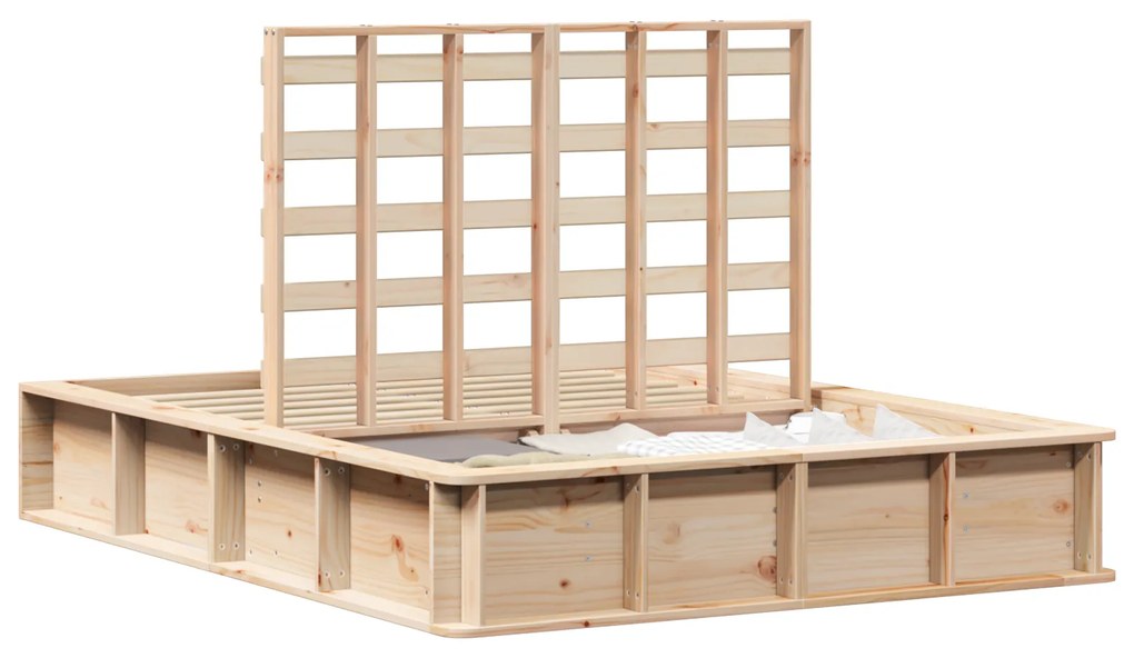vidaXL Σκελετός Κρεβατιού Καφέ 140 x 190 cm Μασίφ ξύλο πεύκου