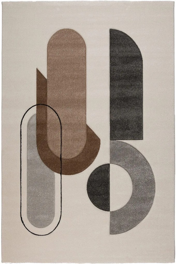 Χαλί City 64207 860 Ecru-Brown-Grey Βιοκαρπέτ 140X200cm