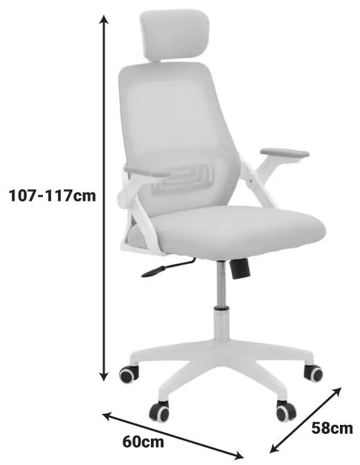 Καρέκλα Γραφείου Peja με Μesh Ύφασμα Μαύρο 58x60x107-117εκ. 58x60x117 εκ.