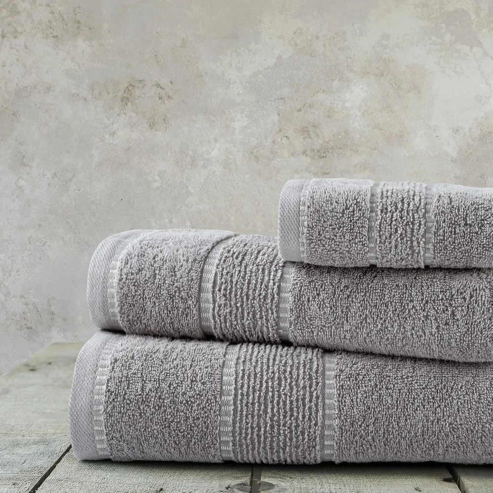 Πετσέτες Pivot (Σετ 3τμχ) Grey Nima Σετ Πετσέτες 70x140cm 100% Βαμβάκι