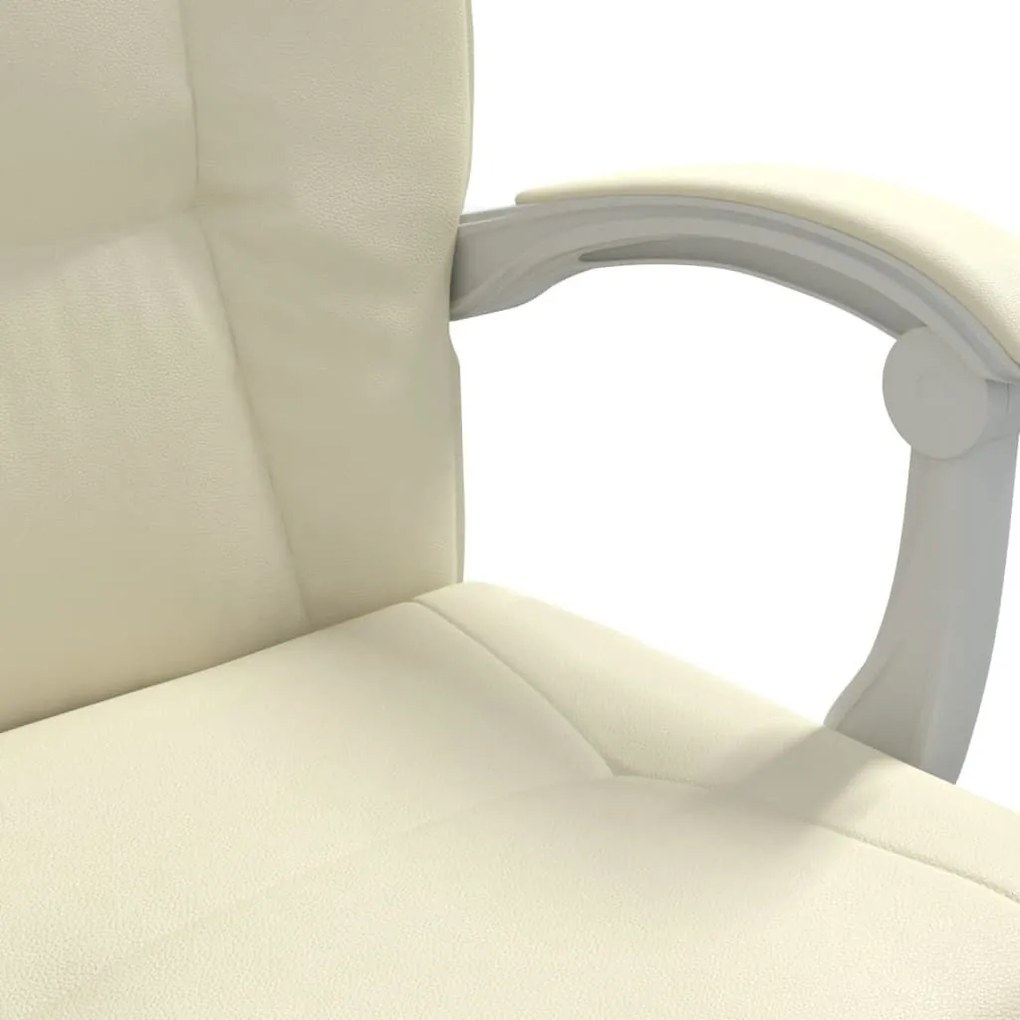 Καρέκλα Γραφείου Ανακλινόμενη Κρεμ Συνθετικό δέρμα - Κρεμ