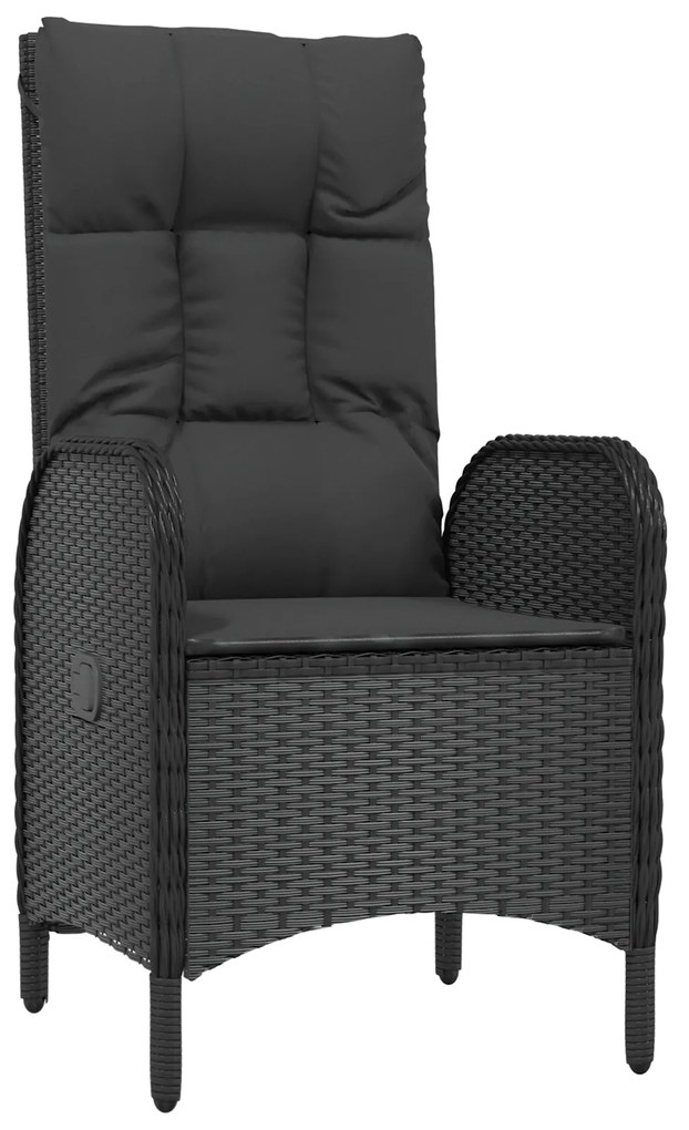 vidaXL Σετ κήπου 7 τεμαχίων , μαύρο πολυ rattan.