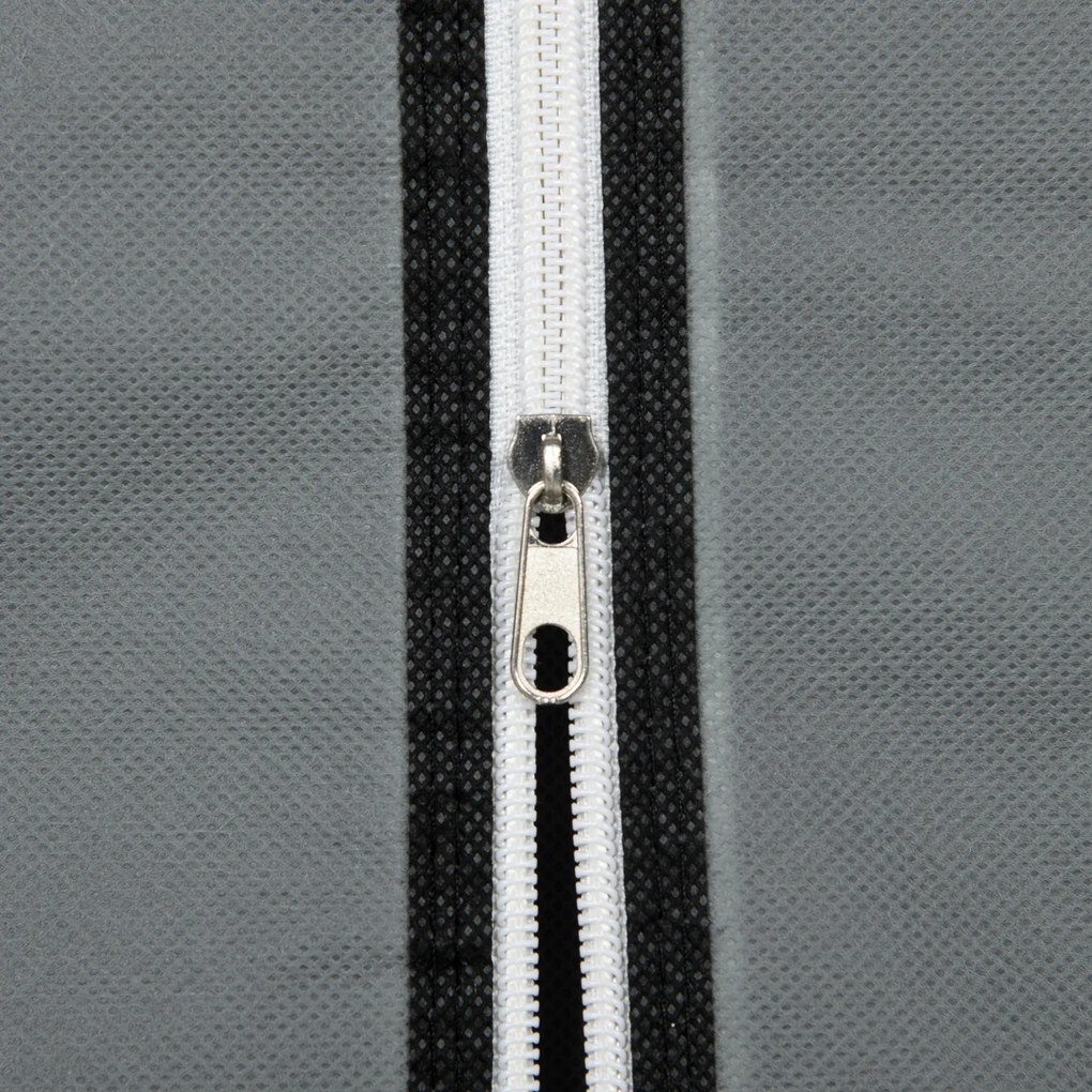 HOMCOM Υφασμάτινη ντουλάπα πτυσσόμενη ντουλάπα, 1 ράβδος ρούχων, 6 ράφια, 102 x 42,5 x 162,5 cm, Γκρι