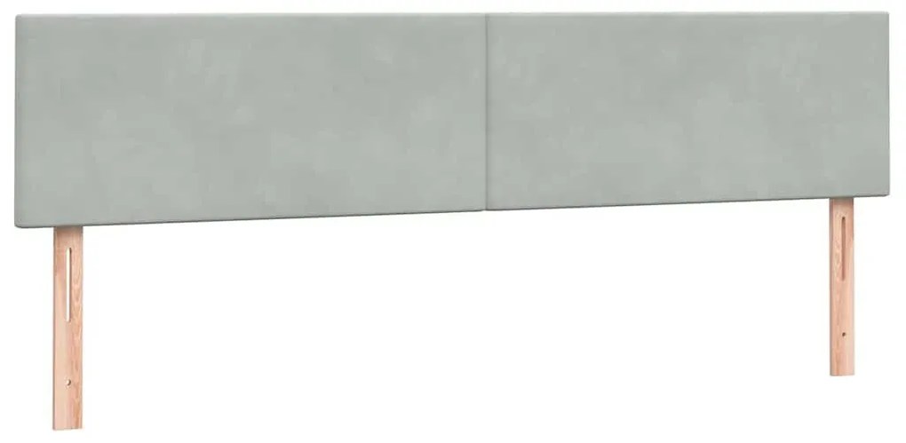 Κρεβάτι Boxspring με Στρώμα Ανοιχτό Γκρι 180x210 εκ. Βελούδινο - Γκρι