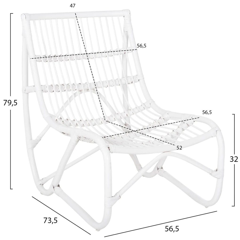 Καρέκλα - Πολυθρόνα GRINN C9815.03 Ράβδοι Rattan σε Φυσικό 56,5x73,5x79,5Υ εκ. 56.5x73.5x79.5 εκ.