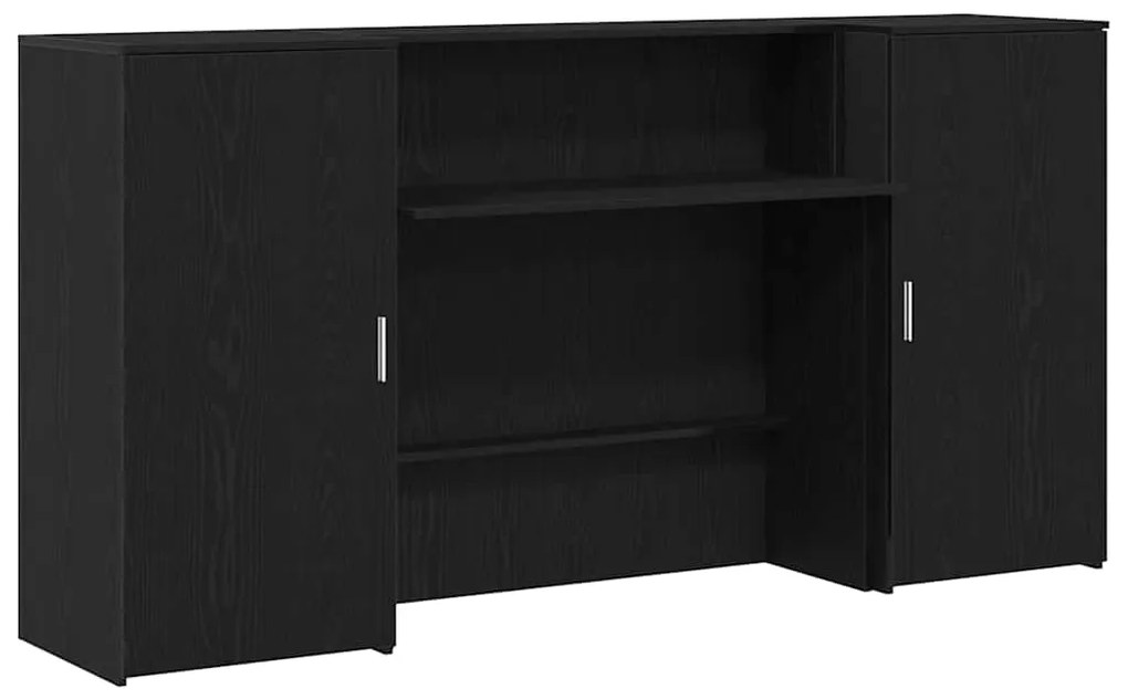 vidaXL Γραφείο υποδοχής Μαύρο Δρυς 200x50x103,5 εκ. Επεξεργασμένο Ξύλο