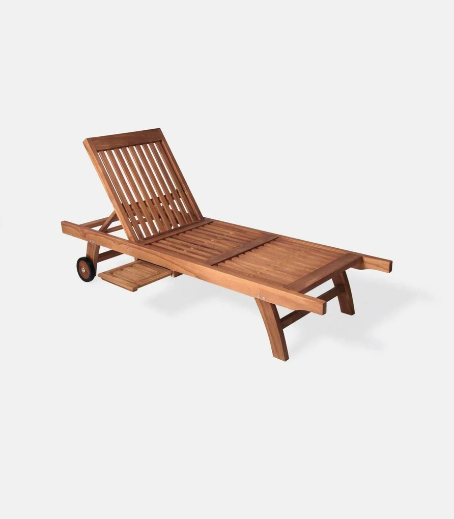 Ξαπλώστρα παραλίας ξύλινη 200x65x35cm Teak Κλειώ