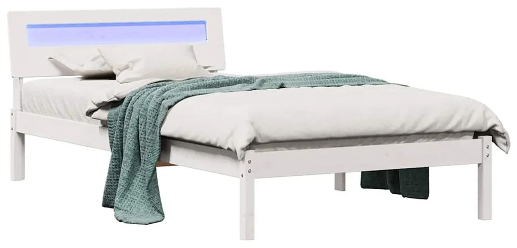 vidaXL Σκελετός Κρεβατιού Λευκό 100 x 200 cm Στερεά ξυλεία πεύκου