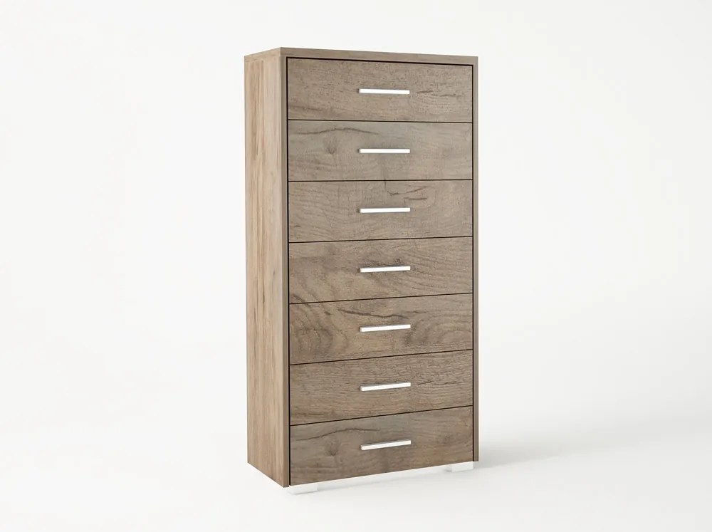 Intrahome Συρταριέρα με 7 συρτάρια σε χρώμα καρυδί 60x45x123 Intrahomesa-00652612