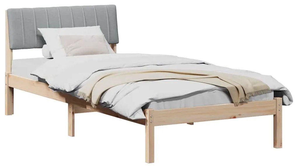 vidaXL Σκελετός Κρεβατιού Καφέ και ανοιχτό γκρι 90 x 190 cm