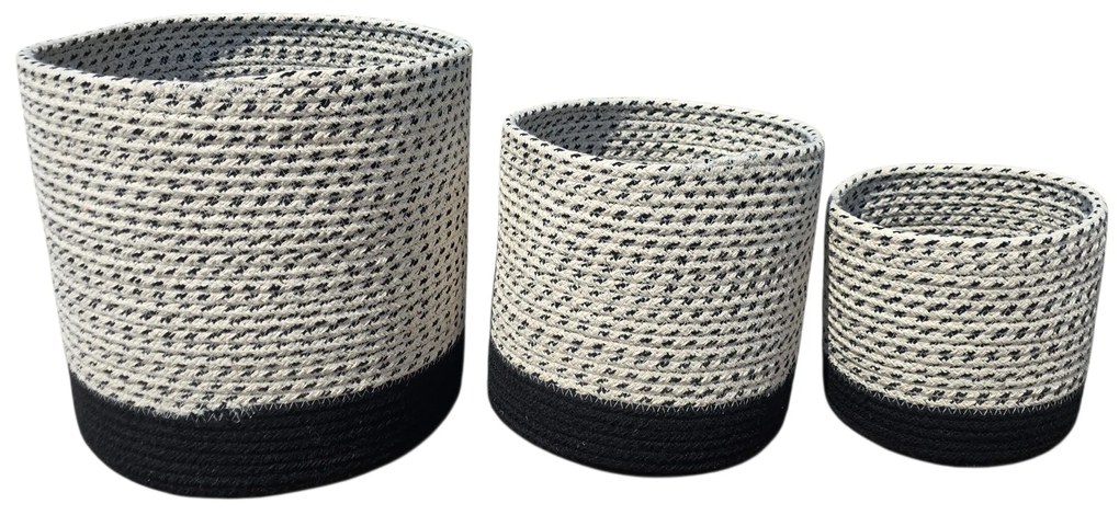 Καλάθια Cotton Rope σετ 3τμχ.