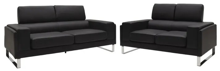 Σετ σαλονιού Shea (074- 9 + 074- 12)  ΣΕΤ 2 τεμ pu σε μαύρη απόχρωση