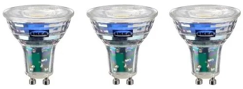 SOLHETTA λαμπτήρας LED GU10 345 lumen, 3 τεμ. 205.103.93