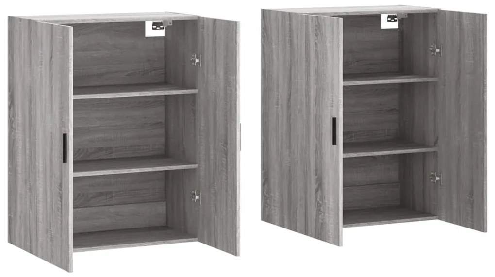 vidaXL Ντουλάπια Τοίχου 2 τεμ. Γκρι Sonoma 69,5 x 34 x 90 εκ.