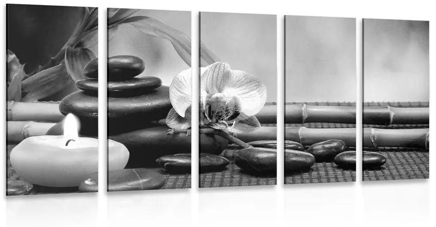Φωτογραφία 5 μερών Νεκρή φύση του Φενγκ Σούι σε ασπρόμαυρο - 200x100