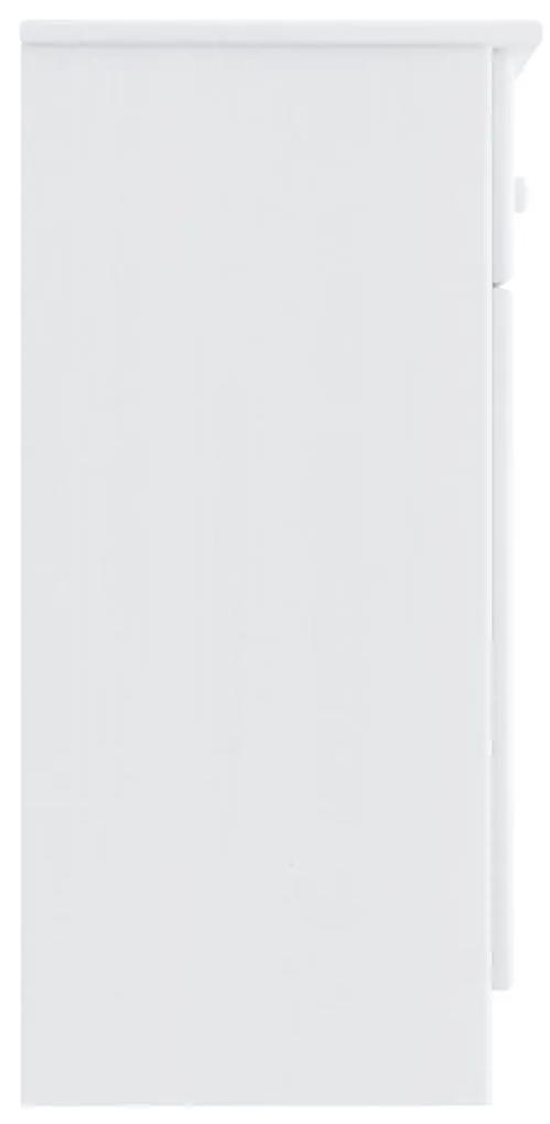 vidaXL Ντουλάπι ALTA Λευκό 112 x 35 x 73 εκ. από Μασίφ Ξύλο Πεύκου
