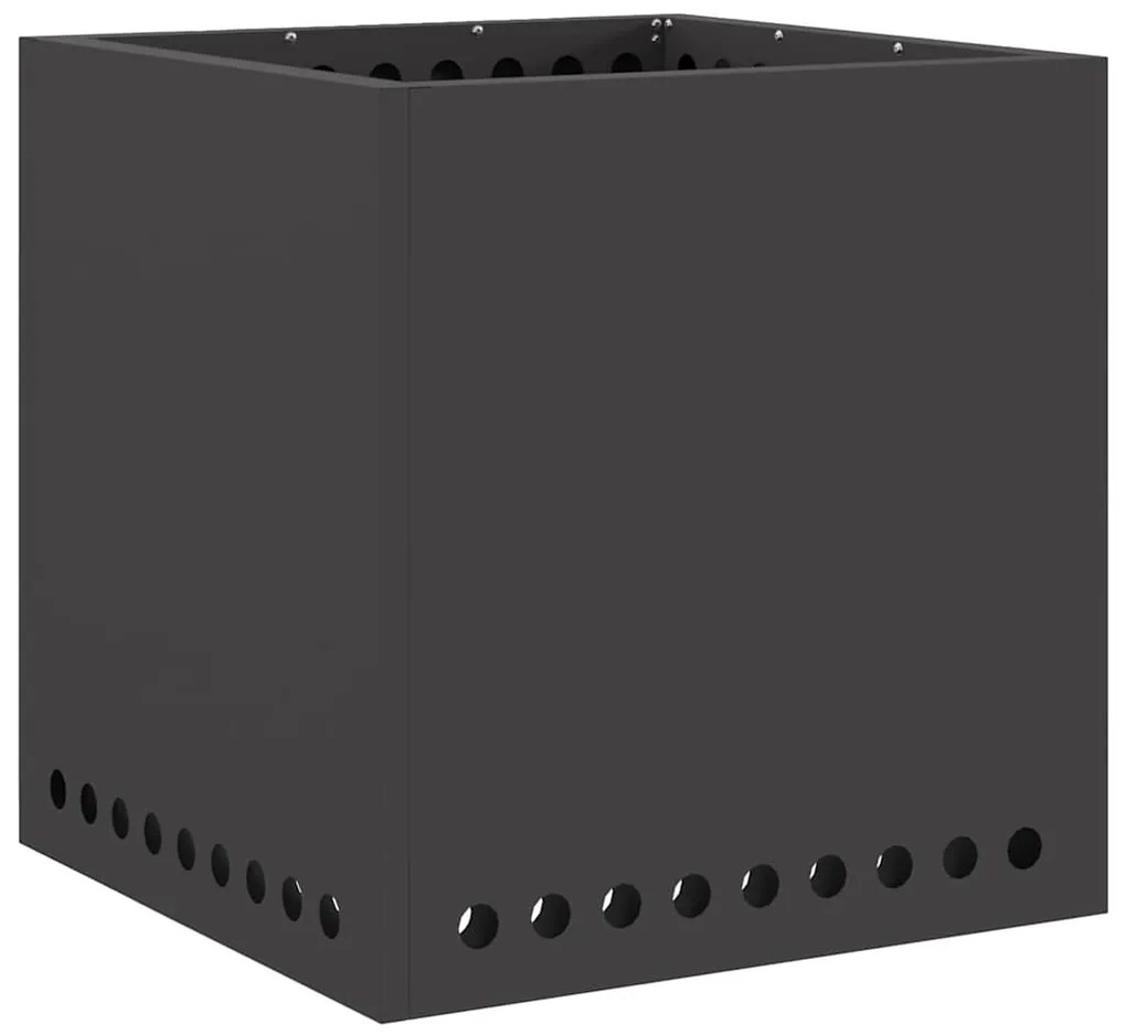 vidaXL Φωτιά Μαύρο 48 x 48 x 50 εκ Κρύα έλαση από χάλυβα