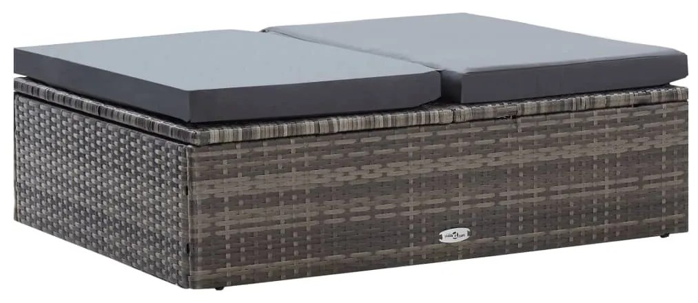 vidaXL Σετ Καναπέ Κήπου 2 τεμ. Γκρι από Συνθετικό Ρατάν με Μαξιλάρια