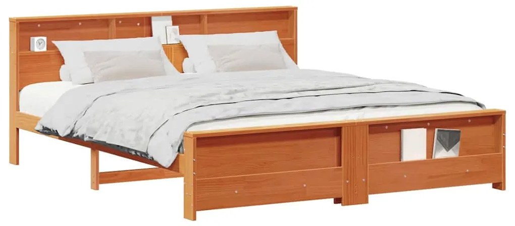 vidaXL Σκελετός Κρεβατιού Καφέ κεριού 180 x 200 cm Μασίφ ξύλο πεύκου