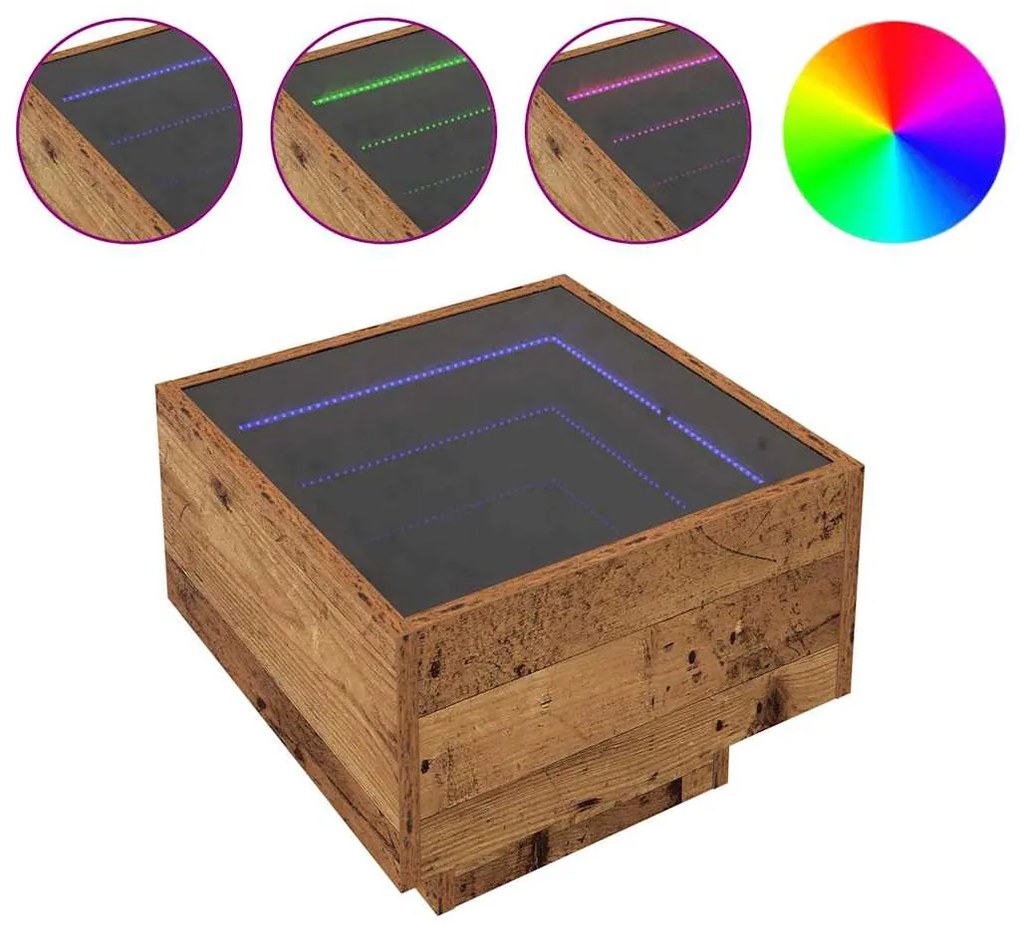 vidaXL Τραπεζάκι σαλονιού Παλιό ξύλο 40 x 40 x 30 cm