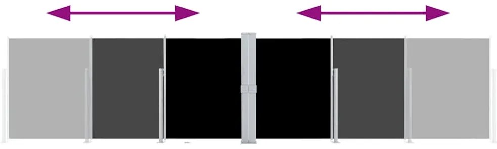 vidaXL Σκίαστρο Πλαϊνό Συρόμενο Μαύρο 140 x 600 εκ.