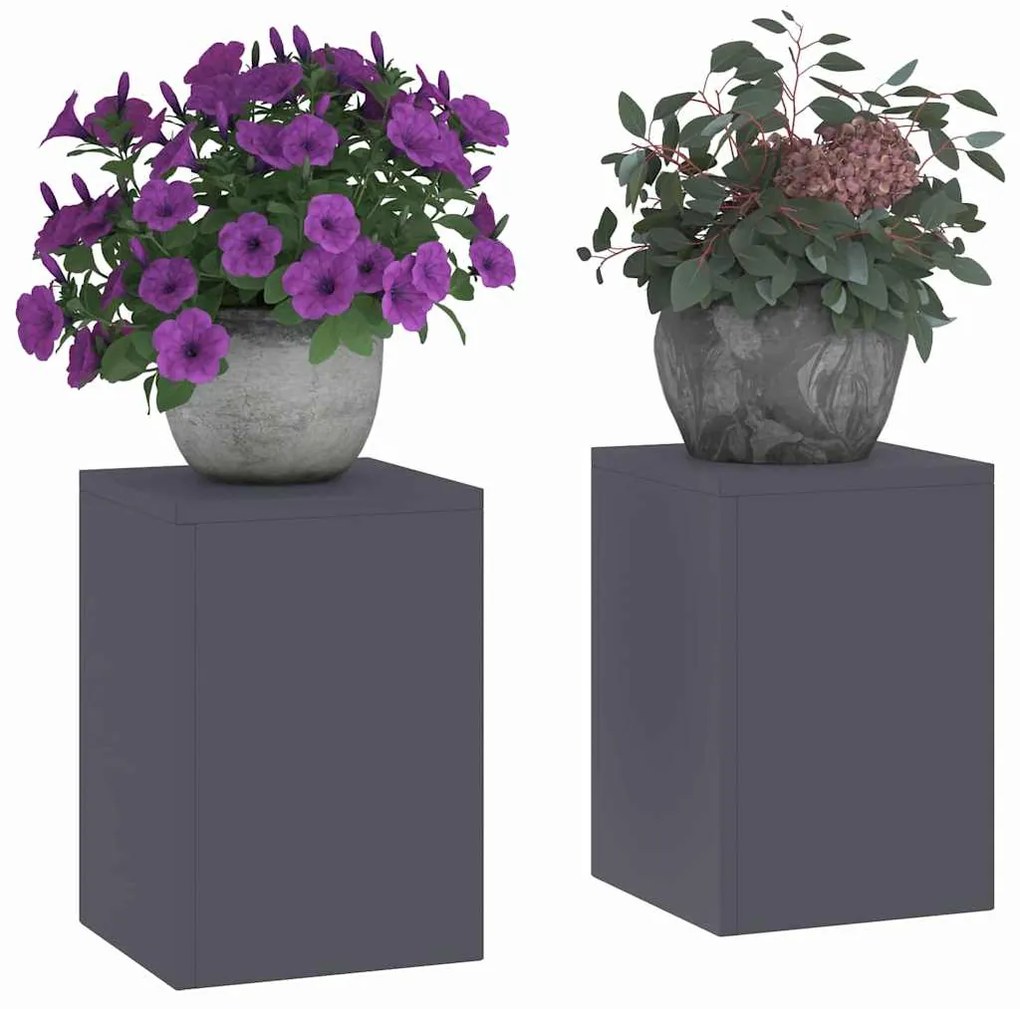 vidaXL Στήριξη φυτών 2 pcs Ανθρακί 24 x 24 x 35 εκ. Ατσάλι