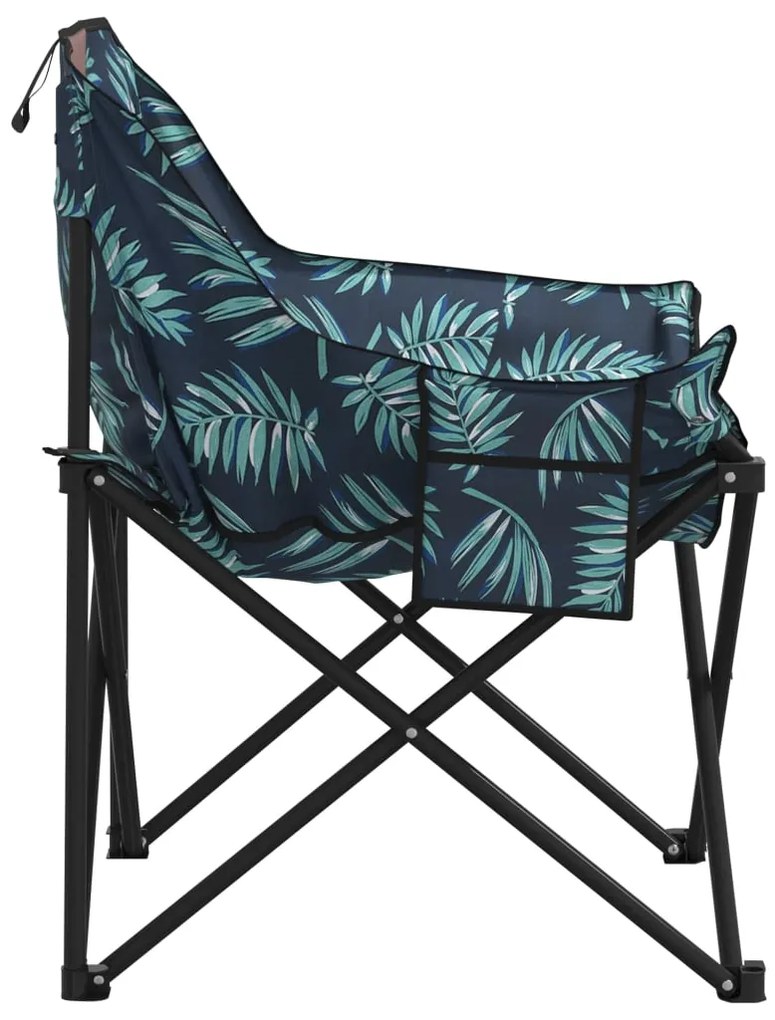 vidaXL Καρέκλες Κάμπινγκ με Τσέπες Πτυσσόμενες 2 Τεμ. Σχέδιο Φύλλων