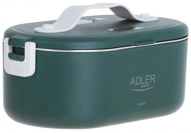Ηλεκτρικό κουτί φαγητού Adler AD 4522, 45W, 0.8 l, Μέχρι 70C, Δοχείο από ανοξείδωτο ατσάλι, Θερμοσακούλα, Πράσινο