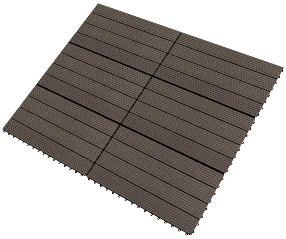 vidaXL Πλακάκια Deck 6 τεμ. Σκούρο Καφέ 60 x 30 εκ. 1,08 μ² από WPC