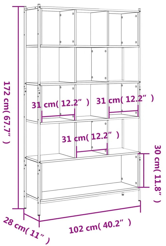 ΒΙΒΛΙΟΘΗΚΗ SONOMA ΔΡΥΣ 102 X 28 X 172ΕΚ. ΑΠΟ ΕΠΕΞΕΡΓΑΣΜΕΝΟ ΞΥΛΟ 3213658