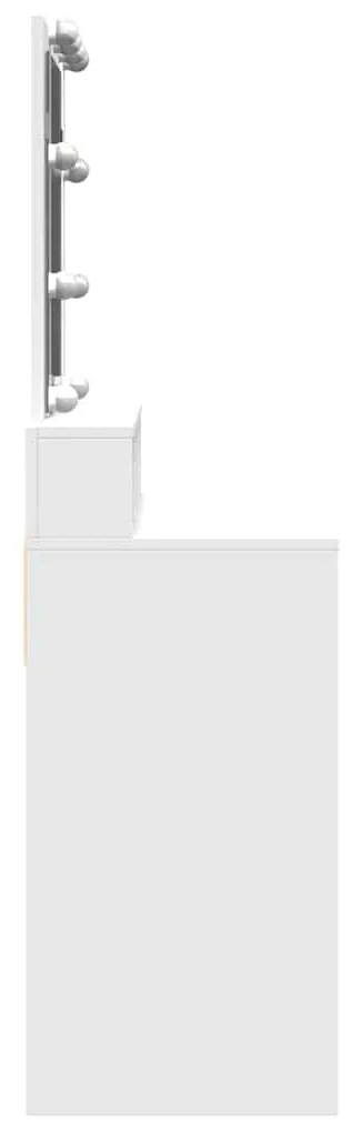 vidaXL Μπουντουάρ με LED Λευκό 80 x 41 x 144,5 εκ.