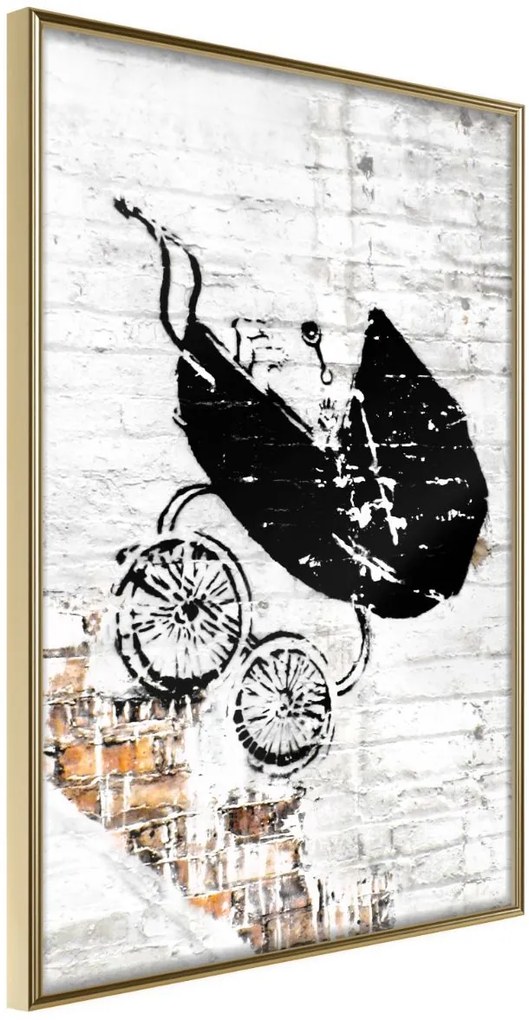 Αφίσα - Banksy: Baby Stroller - 40x60 - Χρυσό - Χωρίς πασπαρτού