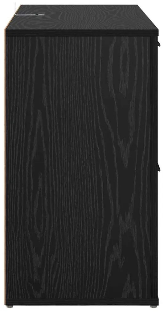 vidaXL με συρτάρι Μαύρη δρυς 100 x 33 x 59.5 εκ Επεξεργασμένο ξύλο