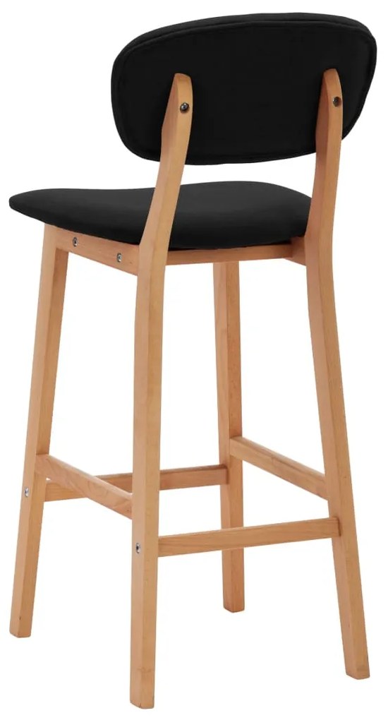 vidaXL Σκαμπό Μπαρ 2 τεμ. Μαύρα Υφασμάτινα