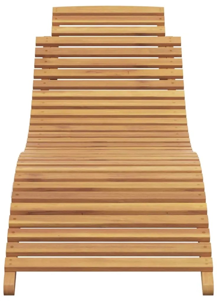 vidaXL Ξαπλώστρα Καφέ 184 x 55 x 59 εκ Στερεό Ξύλο Τίκ