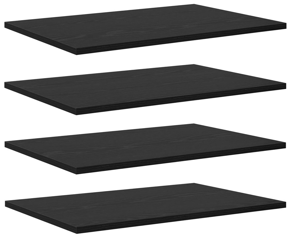 vidaXL Δίσκος Βιβλιοθήκης 4 pcs Μαύρο 100 x 40 x 1.5 εκ. Μοριοσανίδα