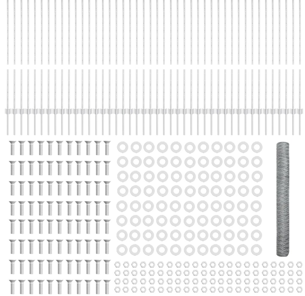 vidaXL Πόμολα φράχτη 22 τμχ U-Channel 120 εκ. Γαλβανισμένο ατσάλι