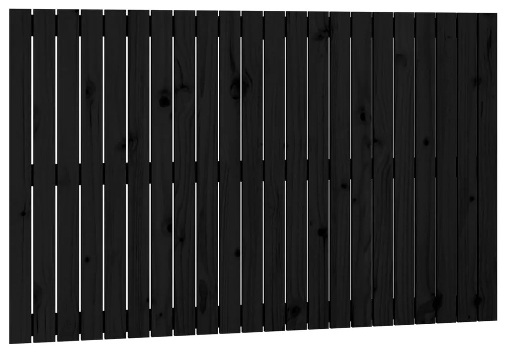 vidaXL Κεφαλάρι Τοίχου Μαύρο 140 x 3 x 90 εκ. από Μασίφ Ξύλο Πεύκου