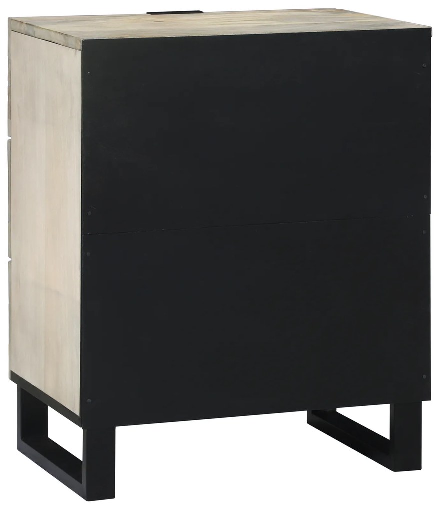 vidaXL Κομοδίνα με συρτάρι Λευκό και Μαύρο 50 x 33 x 60 εκ