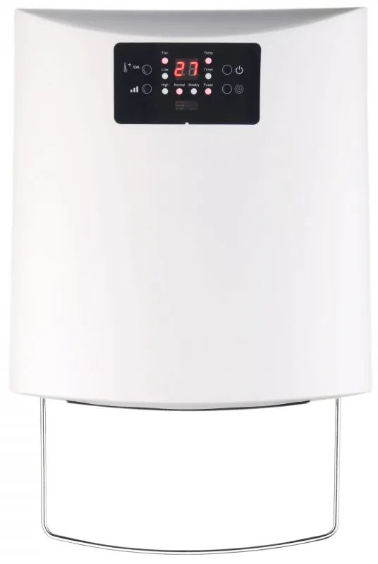 Θερμαντήρας ανεμιστήρα μπάνιου Elite EWH-1375, 2000W, 2 στάδια, Ψηφιακός θερμοστάτης, Χρονοδιακόπτης, Λειτουργία ανοιχτού παραθύρου, Λευκό