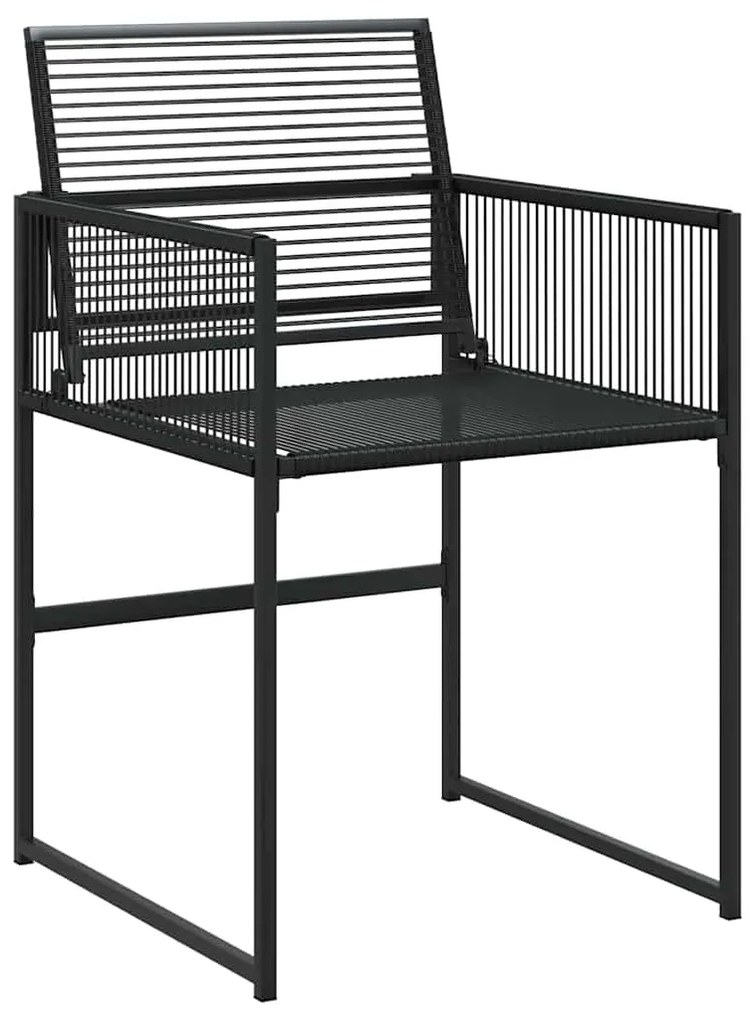 vidaXL Σέτ φαγητού για κήπο 5 pcs Μαύρο Χάλυβας με επίστρωση πούδρας