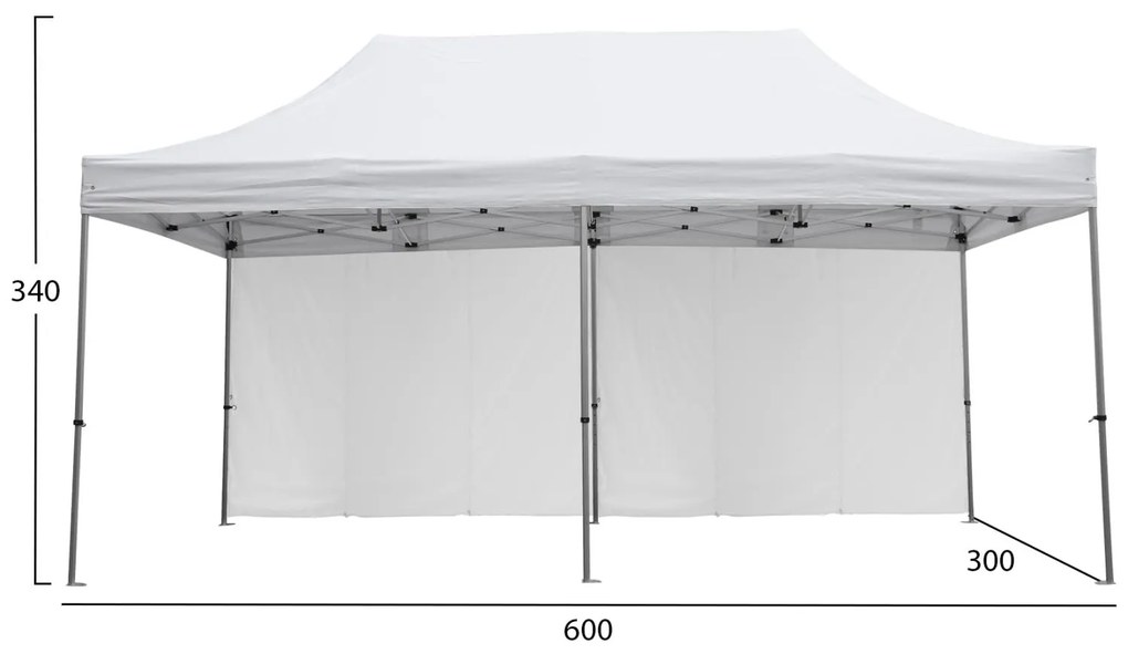 Κιόσκι Gazebo Επαγγελματικό Βαρέως τύπου Cressen C21099 Πτυσσόμενο Αλουμινίου 3x6x3,4Υμ.