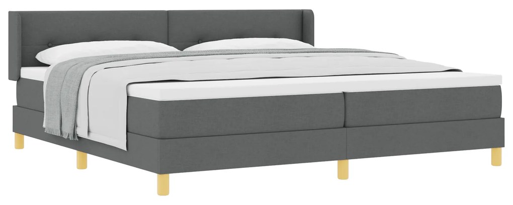vidaXL Κρεβάτι Box Spring με Στρώμα σε σκούρο γκρι, 200 x 200 εκ.