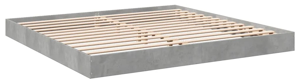 vidaXL Πλαίσιο Κρεβατιού Γκρι Σκυροδέματος 180x200 εκ. Επεξεργ. Ξύλο