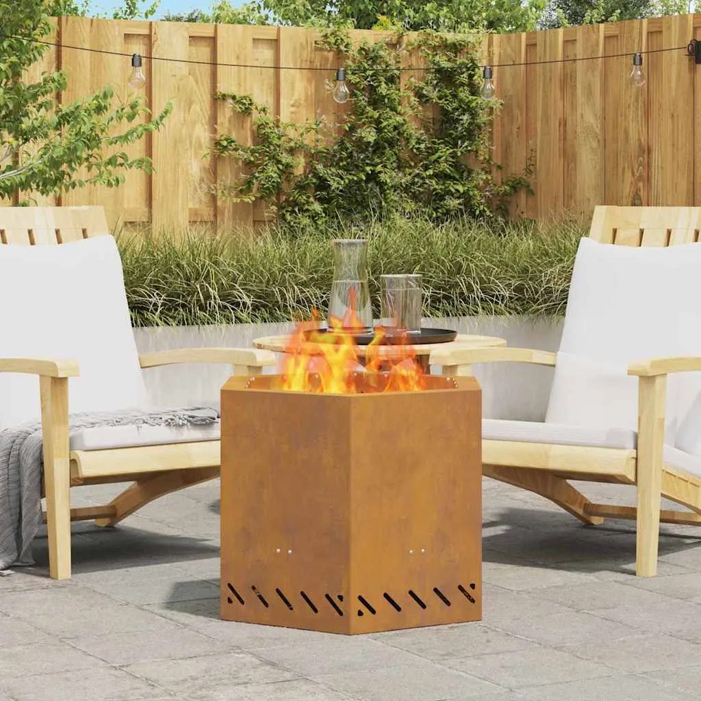 vidaXL Φωτιά Καφέ 58 x 58 x 51 cm Ατσάλι σκληρυθέν στον αέρα